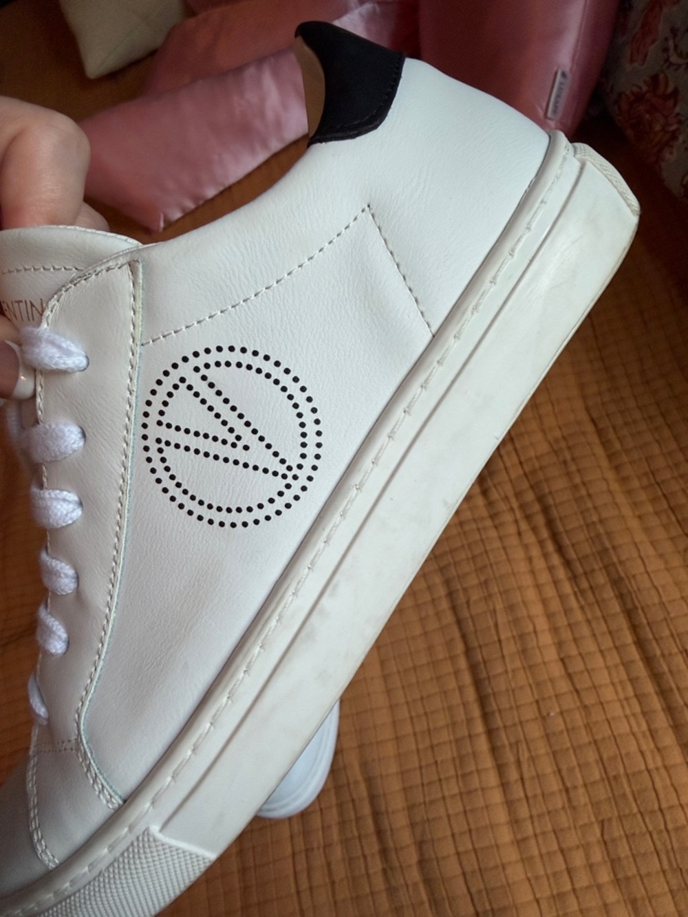 Valentino White Leather Women's Sneakers - Picture 5 of 11